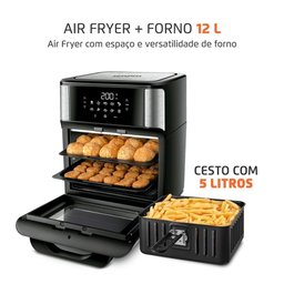 Fritadeira Air Fryer Forno Oven 12l Mondial - Preto e Inox Afon-12l-bi - 110v - 5