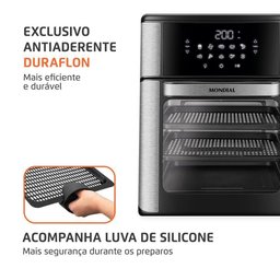Fritadeira Air Fryer Forno Oven 12l Mondial - Preto e Inox Afon-12l-bi - 110v - 3