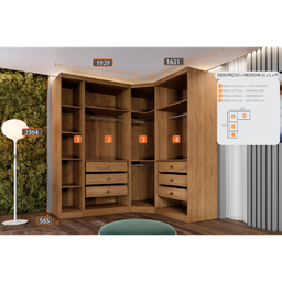 Guarda Roupa Modulado Safira 009 em Mdf com 5 Portas e 6 Gavetas - 4