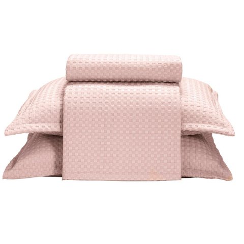 Kit Colcha Queen Döhler Provença Rosa Claro 3 Peças