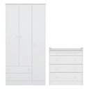 Ver imagem 1 de Quarto de Bebê Doce Sonho com Roupeiro 2617 e Cômoda 2523 Qmovi Branco