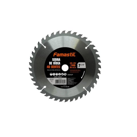 Disco de Corte Para Serra Circular 235 X 20,0 Mm Para Madeira Com 40 Dentes Famastil