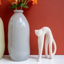 Ver imagem 2 de Escultura Decorativa Gato em Resina Areia 21,5cm Ss0335 Btc