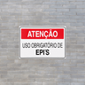 Combo 3 Placas De Sinalização Atenção Uso Obrigatório De Epi's 30x20 Acesso - S-227/1 F9e - 3