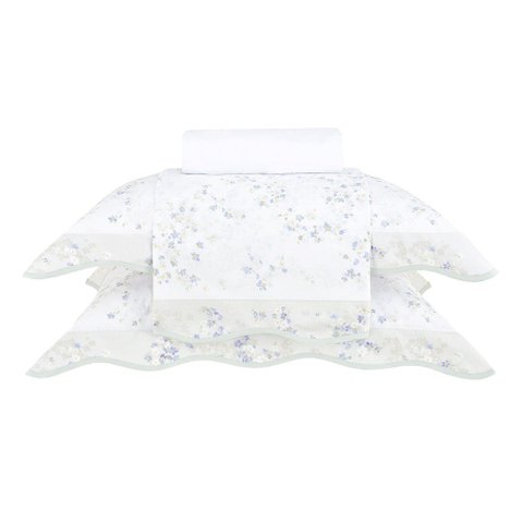 Jogo Cama Casal Buddemeyer 200 Fios Gran Percalle Celeste
