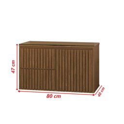 Balcão Gabinete Banheiro Ripado 80 Sem Cuba Suspenso - 7