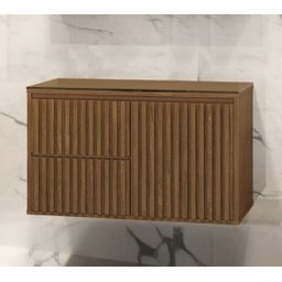 Balcão Gabinete Banheiro Ripado 80 Sem Cuba Suspenso - 1