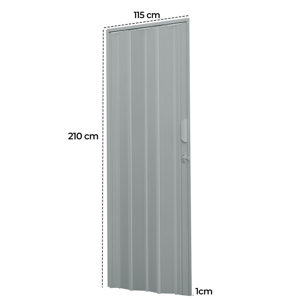 Porta Sanfonada de PVC 115x210cm Zapinplast - Cinza - 7