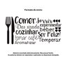 Adesivo de Parede Palavras Cozinha Comer Dar Risada Garfo Faca Horizontal Kanto Store Branco - 4