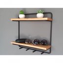 Ver imagem 2 de Prateleira Madeira Ferro Suspensa Cozinha Sala 40x40