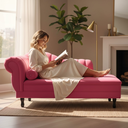 Ver imagem 1 de Recamier Decorativo Divã Amsterdã 147cm Lado Direito Couro Rosa Pink