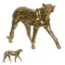 Ver imagem 2 de Escultura Decorativa Leopardo em Resina Dourado 28cm