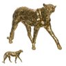 Escultura Decorativa Leopardo em Resina Dourado 28cm - 2