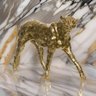Escultura Decorativa Leopardo em Resina Dourado 28cm - 3