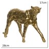 Escultura Decorativa Leopardo em Resina Dourado 28cm - 4