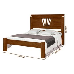 Cama Madeira Maciça Rustica Casal Imbuia Atraente - 4