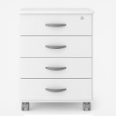 Ver imagem 3 de Gaveteiro Móvel de Escritorio com 4 Gavetas Rodinhas e Chave Volante Branco