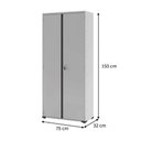 Ver imagem 2 de Armário Aço Escritório Fechadura 3 Prateleiras Ea303 Cinza