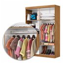 Ver imagem 6 de Guarda-roupa Solteiro Solo 4 Portas 2 Gavetas com Espelho Cinamomo/branco - Pnr Móveis