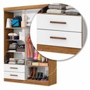 Ver imagem 5 de Guarda-roupa Solteiro Solo 4 Portas 2 Gavetas com Espelho Cinamomo/branco - Pnr Móveis