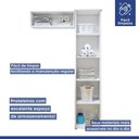Ver imagem 6 de Lavanderia Modulada 1 Armário Multiuso e Armário Aéreo Bauru - Kaiki Móveis Branco