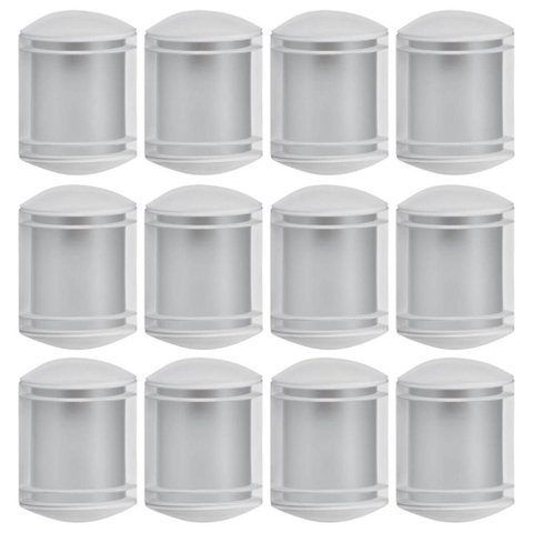 Kit 12 Arandelas Luminárias de Parede Jardim Branco Elegance E27 Grade Redonda Lente Fosca Dital
