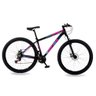 Bicicleta Aro 29 Gott 24 Marchas Câmbio Traseiro Shimano - Preto/rosa Azul - 17 - 2