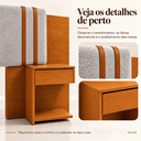 Ver mais imagens de Cabeceira Flex Casa Queen Estofada com Duas Mesas de Cabeceira c/ Nicho:Naturalle/Bouclé Cinza Claro