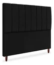 Ver imagem 1 de Cabeceira de Cama Box Carla Casal 140 Cm Suede Preto do Lar Móveis e Decoração