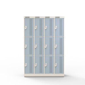 Armário de Aço 12 Portas - Nk 4303 Nilko Armários Cinza Cadeado Padrão