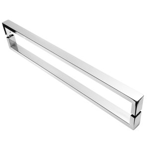 Puxador Inox U Para Porta Pivotante Alto Brilho 1.20 metro