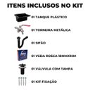 Ver imagem 2 de Tanque de Plástico 34l Preto + Torneira Duas Saídas + Sifão Universal 61cm Preto + Veda Rosca