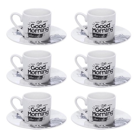 Jogo de 6 Xícaras Café Have a Coffee 80ml Porcelana Haüskraft Hauskraft JGXC051