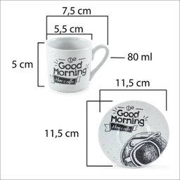 Jogo de 6 Xícaras Café Have a Coffee 80ml Porcelana Haüskraft Hauskraft JGXC051 - 3