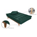 Ver imagem 7 de Sofá Cama Versátil Pés de Madeira Espuma D33 Verde 403 Império Estofados