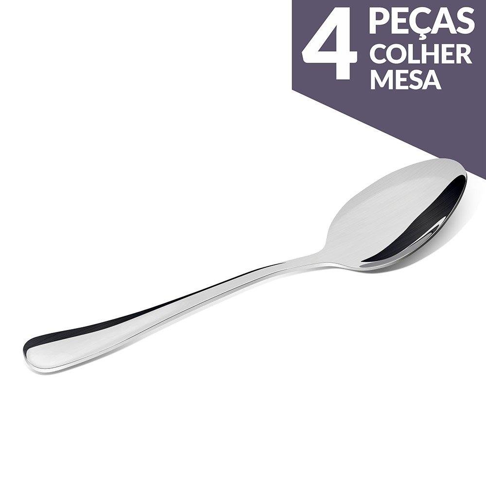 Jogo de Colher Mesa 4 Peças Aço Inox Gourmet Mix - 1