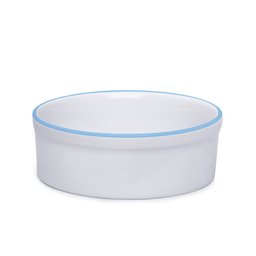Kit Comedouro e Bebedouro de Porcelana 600ml Borda Azul - 2