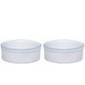 Kit Comedouro e Bebedouro de Porcelana 600ml Borda Azul - 1