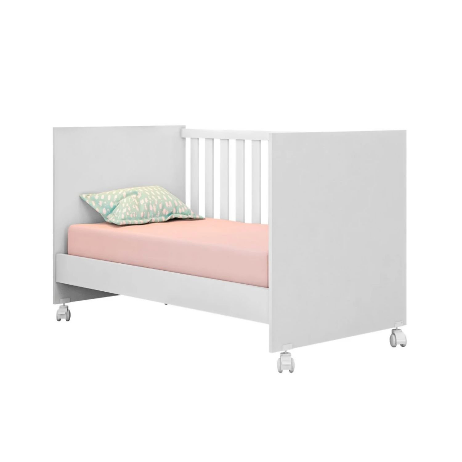 Berço Americano Mini Cama Branco Doce Sonho com Rodizio - 3