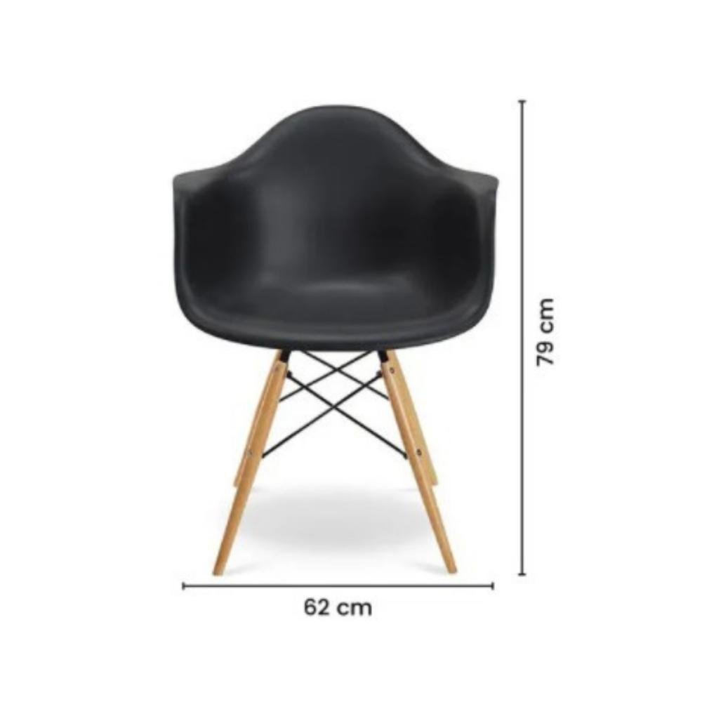 Kit 2 Cadeiras Charles Eames com Braço Branca - 3