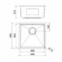 Ver imagem 2 de Cuba Docol Bistrô 40x40 90021123016 Inox Escovado Inox Escovado 90021123016