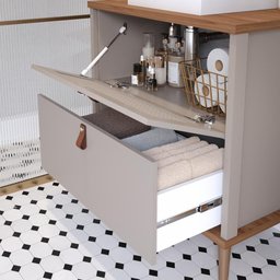 Gabinete para Banheiro com Cuba 60cm em MDF Veneto MGM Marrom - 4