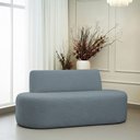 Ver imagem 2 de Sofá Reto 02 Lugares 150cm Mônaco Bouclé Azul Claro - Nexta Casa