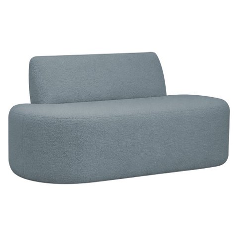 Sofá Reto 02 Lugares 150cm Mônaco Bouclé Azul Claro - Nexta Casa