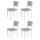 Ver imagem 1 de Kit 4 Cadeiras de Jantar Madeira Maciça Estofadas Ella Branco e Cinza Claro - Straub Web