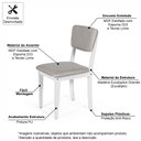 Ver imagem 2 de Kit 4 Cadeiras de Jantar Madeira Maciça Estofadas Ella Branco e Cinza Claro - Straub Web