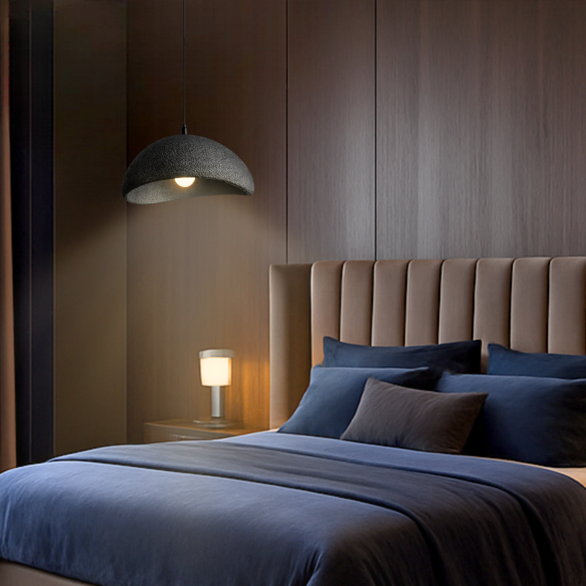 Ver imagem 7 de Lustre Pendente 50cm Luminária Japonesa Wabi-sabi Orgânico Cogumelo Concreto Gimpo Ltj50-preto-b