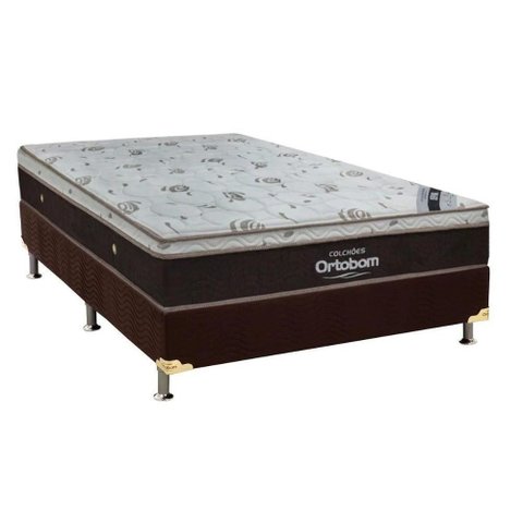 Cama Box Casal: Colchão Molas Superpocket Ensacadas Ortobom Sleep King Látex + Base Crc Suede