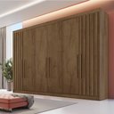 Ver imagem 1 de Guarda Roupa Casal 6 Portas com 2 Portas Ripadas Potente - Móveis Europa