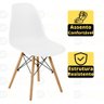 Conjunto Mesa de Jantar Redonda Marci Natural 120cm com 4 Cadeiras Eames Eiffel - Branco - 3